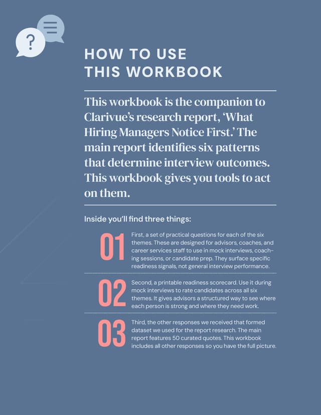Companion workbook cover — What Hiring Managers Notice First